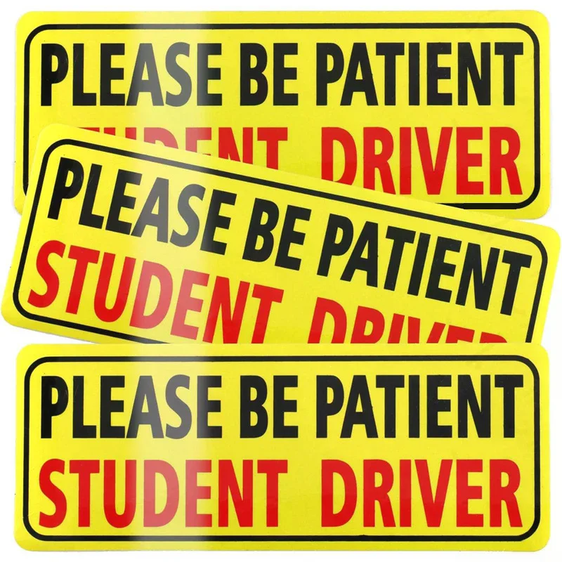 3Pcs Student Driver Sticker Magnet For Car Please Be Patient Student Safety Signs Teen Rookie Novice Driver Bumper