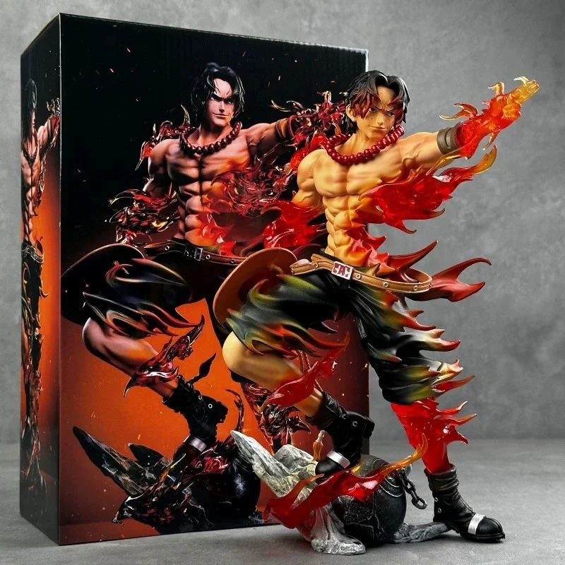 26cm One Piece Ace Anime Figure Portgas·D· Ace Action Figurine Pvc Model Statue Collection Decoration Toys Gift Ornaments
