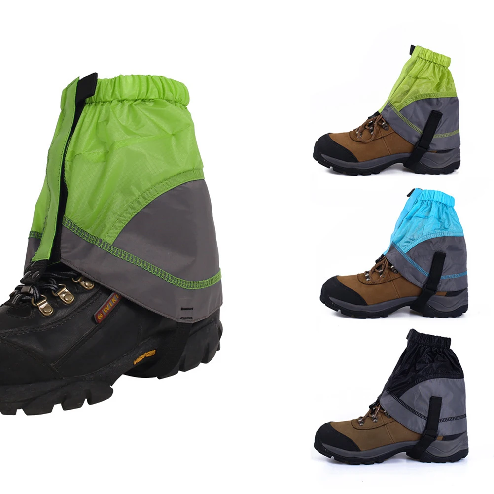 

1 Pair Gaiters Lightweight Waterproof Ankle Gaiters Shoes Cover for Hiking Walking Backpacking Hunting Climbing (Green and Grey)