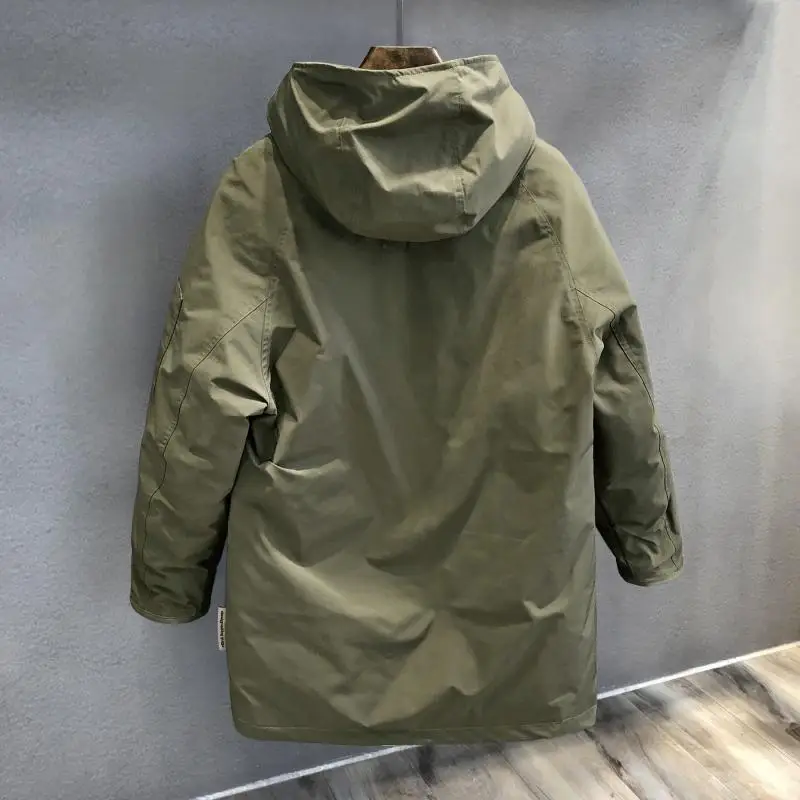 Heavyweight Military Green Work Clothes Down Jacket Medium Long Winter Thickened Thermal Coat Outdoor Camp Trekking Storm Suit