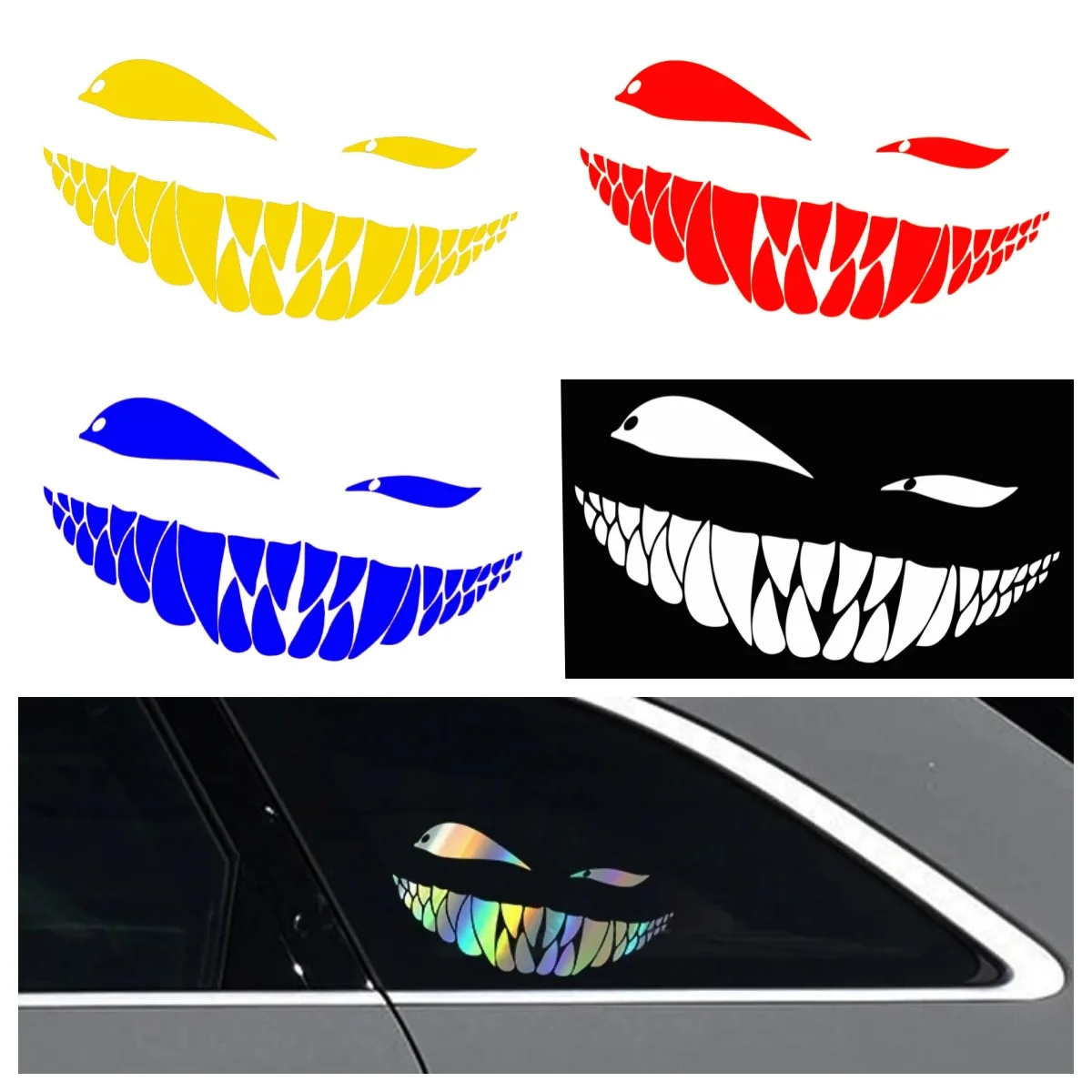 

PVC Evil Smiley Face Car Stickers - for Rear Windshield, Funny Auto Body Decoration, and Window Decals