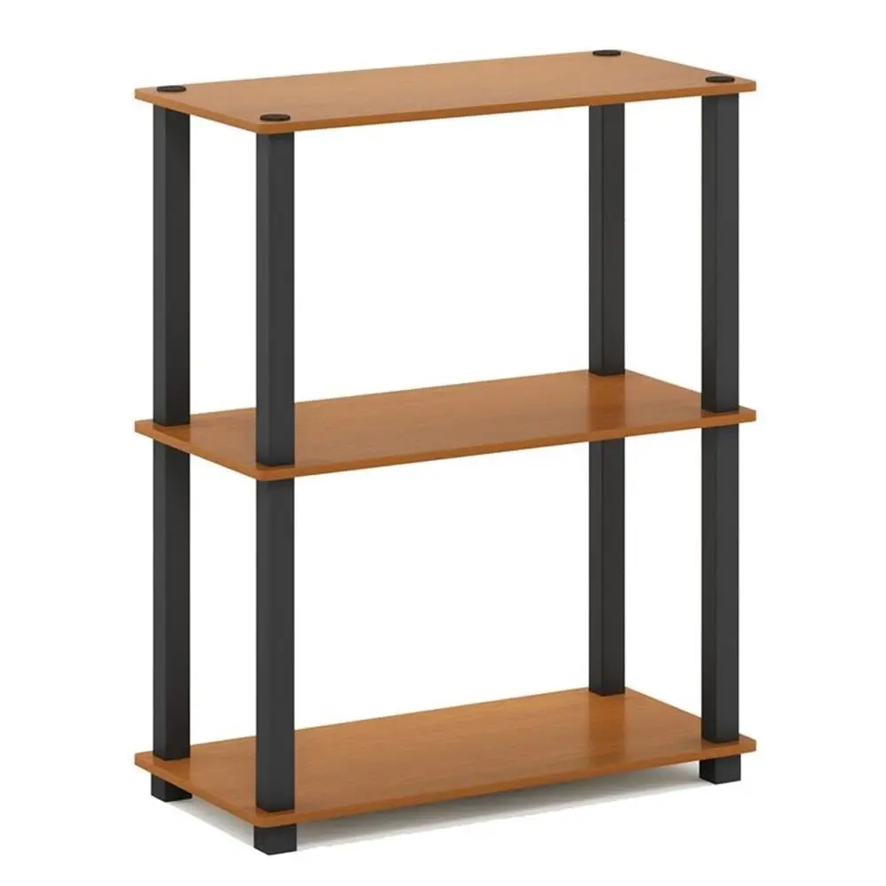 

Turn-S-Tube 3-Tier Compact Multipurpose Shelf Display Ra With Square Tube, Light Cherry/Black