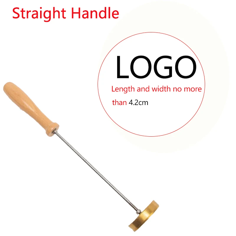 Aangepaste brandende ijzeren stempel DIY LOGO verwarming messing embosser zegels met handvat voor hout leer cake hamburger bruiloft feest ambacht