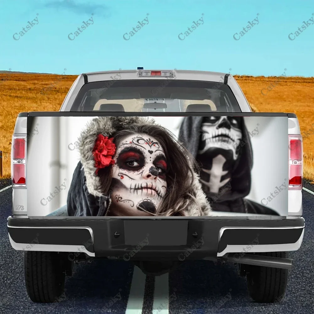 

Сахарные черепа Наклейки на автомобиль, украшение на заднюю часть грузовика, покраска, наклейки для модификации автомобиля, автомобильные аксессуары, задние наклейки