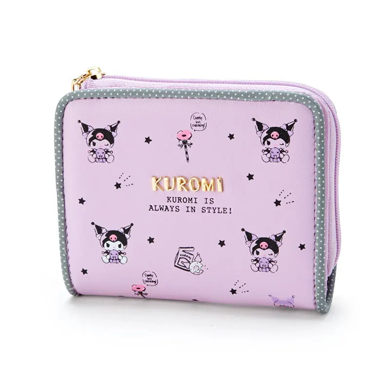 

Sanrio Cinnamoroll, кошелек для монет, мультяшный Hello Kitty Kuromi My Melody из искусственной кожи, Милые складные сумки для карт для женщин, короткий кошелек