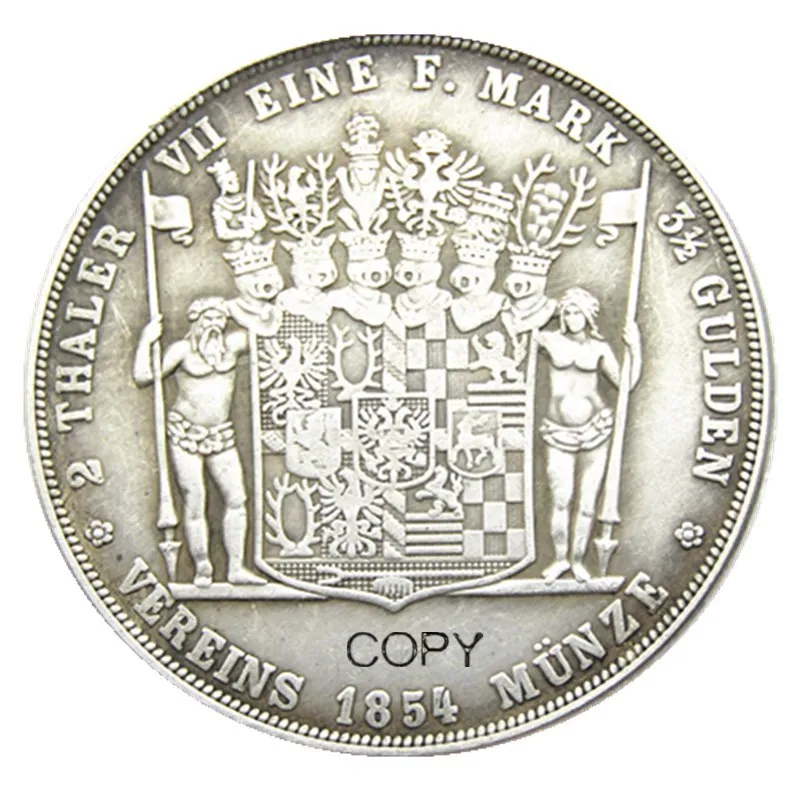 DE(25)Germany 1854 2 Thaler  3½ Gulden - Günther Friedrich Karl II Silver Plated Copy Coin