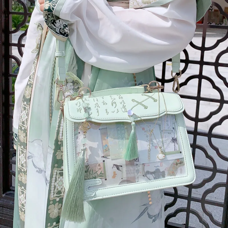 

Дизайнерские женские сумки ItaBags, новый китайский стиль ханьфу, значок «сделай сам», через плечо, Bolso Mujer, субкультура, женская сумка с заклепками в стиле Харадзюку