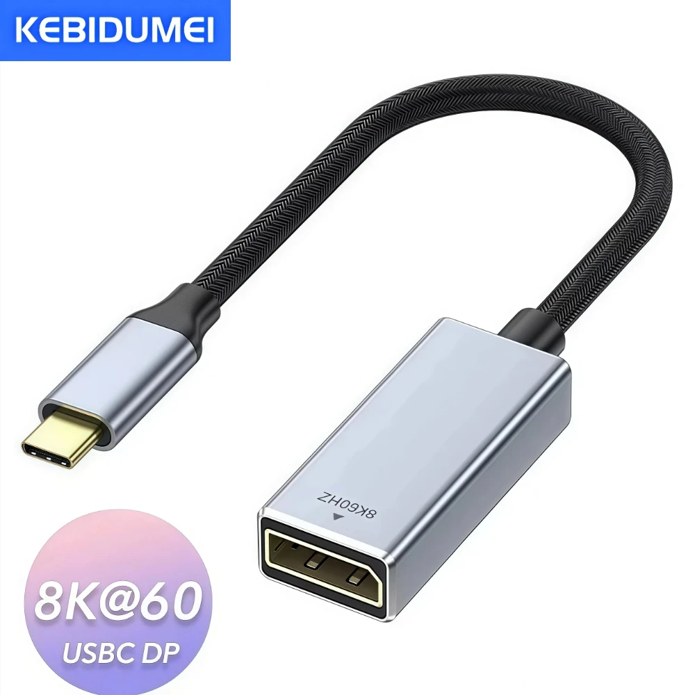 

USB 3.1 Type C к Displayport 8K@60Hz DP 1.4 Плетеный кабель 4K 120 Гц HDR USB C Порт дисплея Видеоадаптер для MacBook Pro Air M1