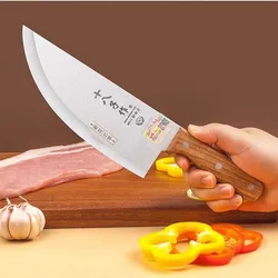Shibazi Stainless Steel Slaughter Butcher Knife Supermarket Kill Pork Sheep Knives Chef Cutter Barbecue Split Knife Slicing Tool