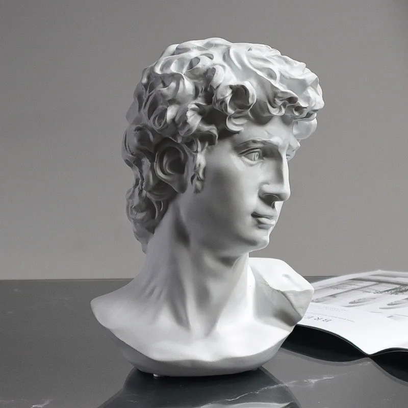 European David Head Figurine Greek Mythology Venus Resin Statue Home Figures Sculpture Bookshelf Decorations Art Sketch Prop