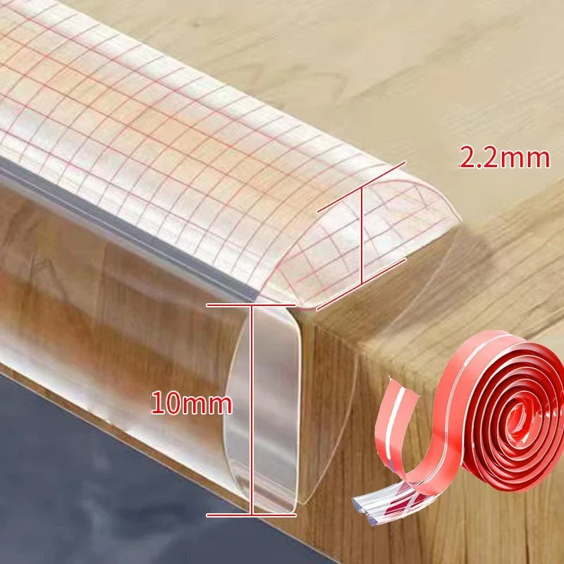 테이블 에지 가드 가구 코너 보호대 스트립, 자체 접착 투명 어린이 충돌 방지 소프트 범퍼, 아기 안전, 1 m, 2 m, 3m