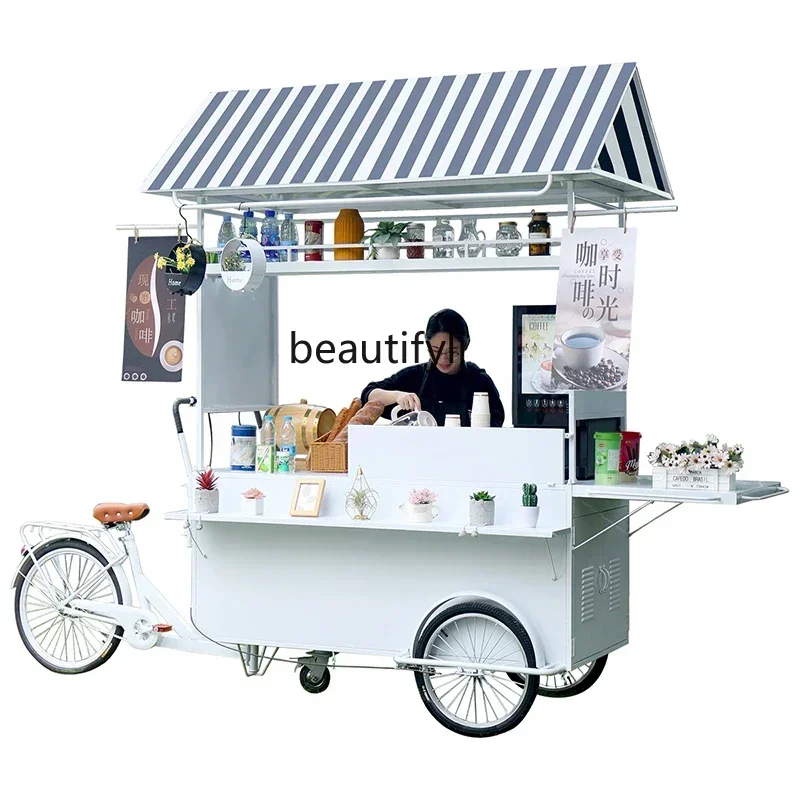 

53cqyMultifunctional stall snack truck stall truck wrought iron mobile shopping mall night market trolley