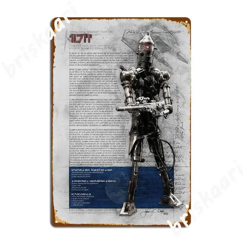 Ig 88 Bounty Hunter Series Metal Plaque Poster Decoration Wall Decor Pub Garage Cinema Garage Tin Sign Poster