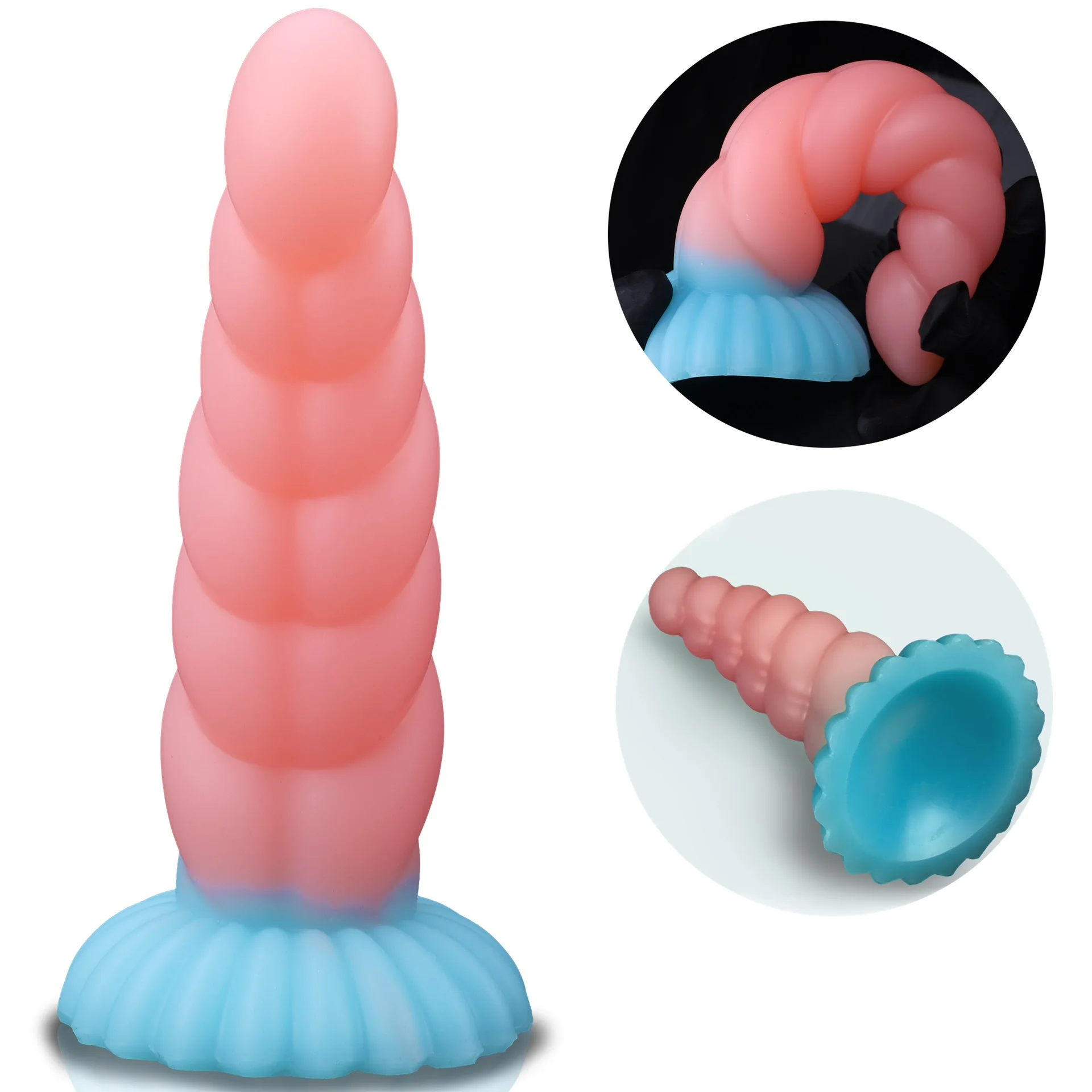 Pene alienígena luminoso rosa y azul, Juguetes sexuales para parejas/hombres/mujeres, divertido juego sexual novedoso, silicona segura para el cuerpo con forma falo Unisex