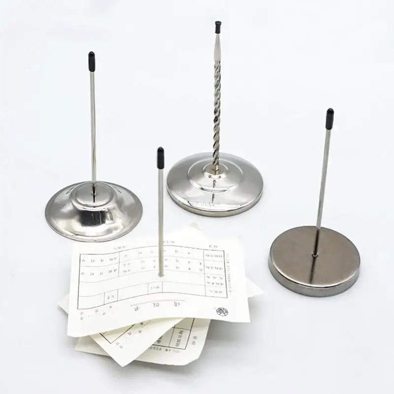 Stainless Steel Memo Bill Holder Blunt Safe Tip Sturdy Receipt Clip for School Office Restaurant Order Taking