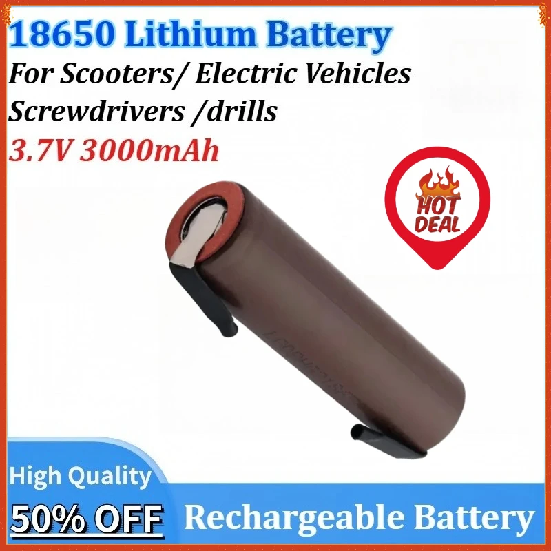

3.7V 3000mAh HG2 Newly Upgraded Rechargeable Battery for Screwdriver 30A High Current + DIY Power 18650 Lithium Ion Battery