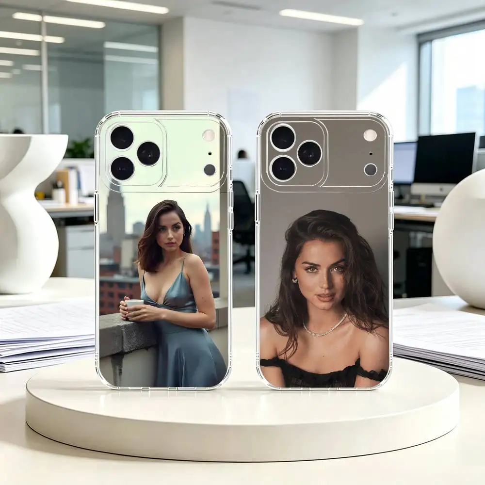 Cuban actress-A-Ana de Armas Phone Case Transparent Soft Case For iPhone 14 16 15 17 13 12 11 Pro Max Plus