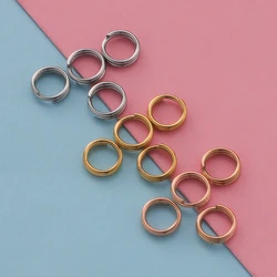 Fnixtar 100pcs Stainless Steel Split Ring 6mm Open Jump Rings Double Loops Split Rings Connectors DIY Keyring Jewelry Making