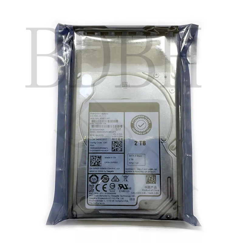 New for Dell 2TB 7.2k SATA 6Gb/s 2.5" HDD ST2000NX0423 0VR92X With Tray Caddy