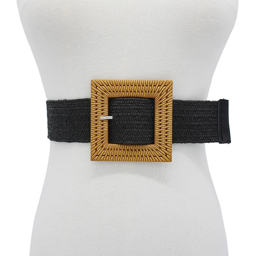 

Women Wide Waist Belt Retro Fashion Alloy Weaving Adjustable Buckle Decorative Dress Tights Black Pants Jeans Skirts Women Waist