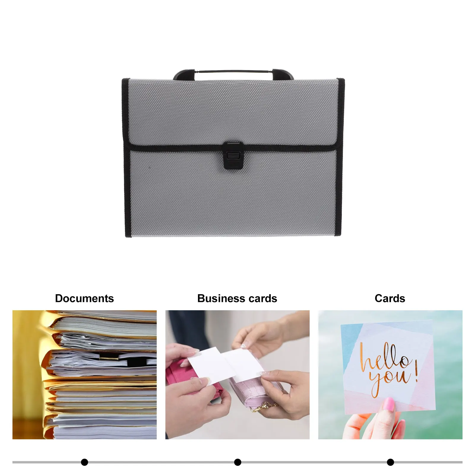 

Folder Document Bag File Folders Documents Storage Container Abs Holder with Zipper Sorting