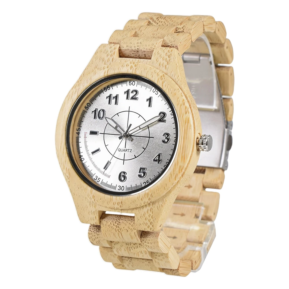 Handmade Vintage Sandalwood Quartz Watch for Men with Retro Look and Bright Luminous Pointer
