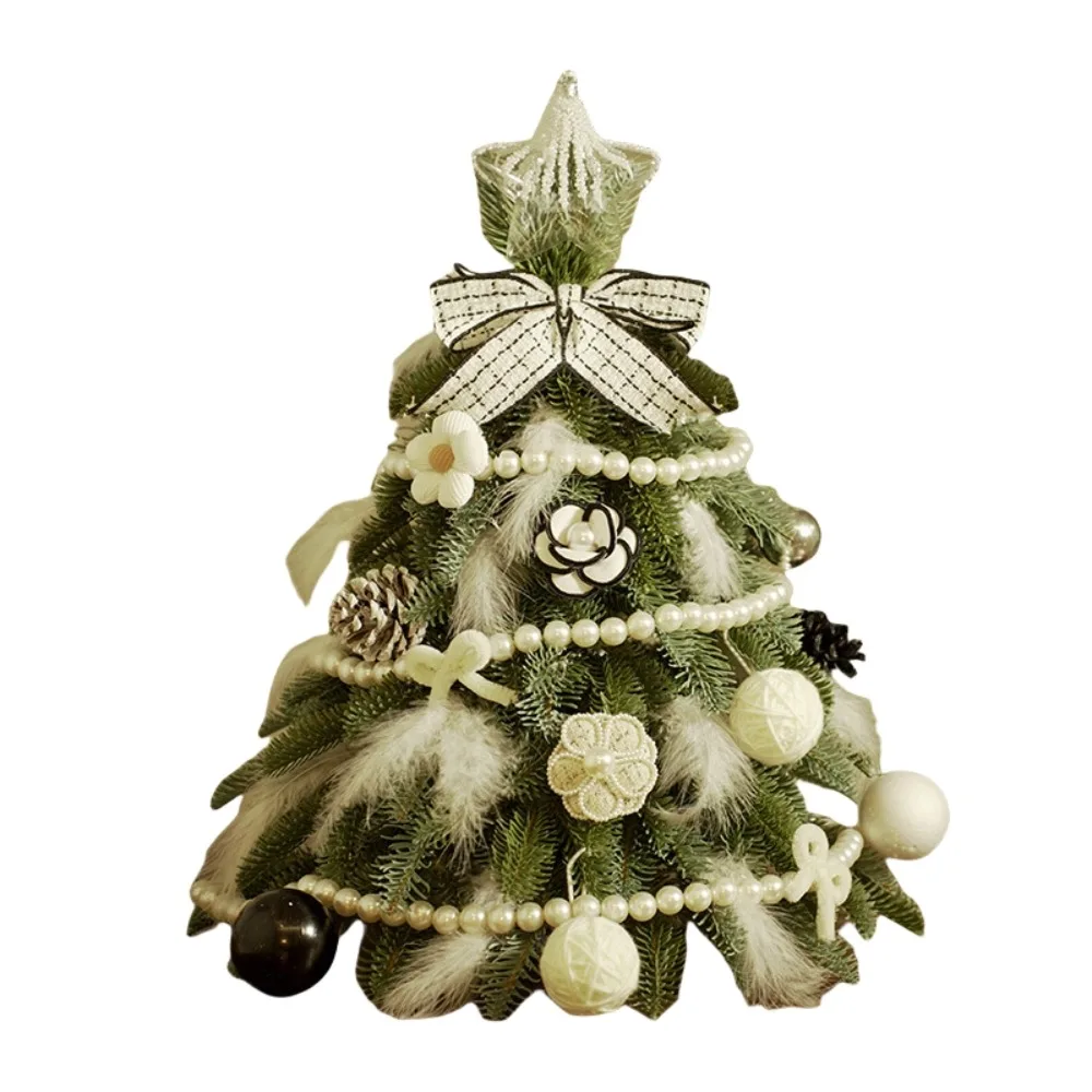 

Tower Shaped Christmas Tree Ornaments Lifelike Reusable Mini Christmas Tree Snowman with Pendant Christmas Decorations Hotel