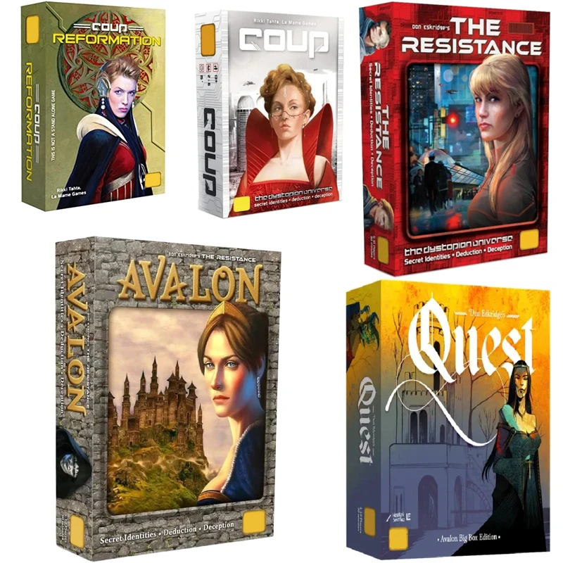 

Новая настольная игра The Resistance Avalon Coup Quest, полностью на английском языке, для семейных вечеринок, интерактивная стратегическая игра, детские игрушки