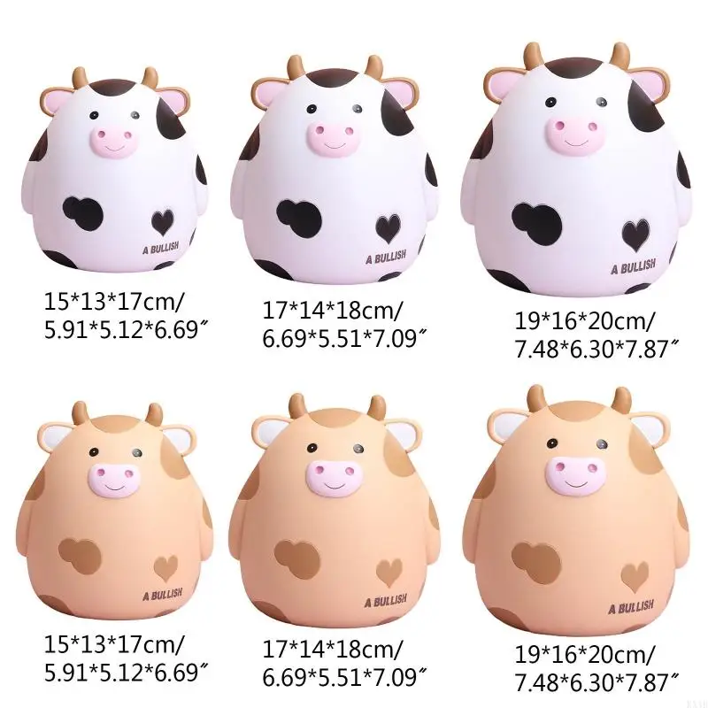 クリエイティブカウのためのkx4bピギーバンクビニールコインストレージジャー漫画アニマルマネーボックスホームベッドルームデコレーションキッズバースデーgi
