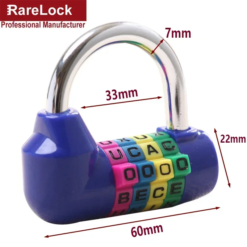 Combination Padlock 4 Code Password Lock for Gym Locker Bag Jewerly Box DIY Hardware Rarelock MMS35 G