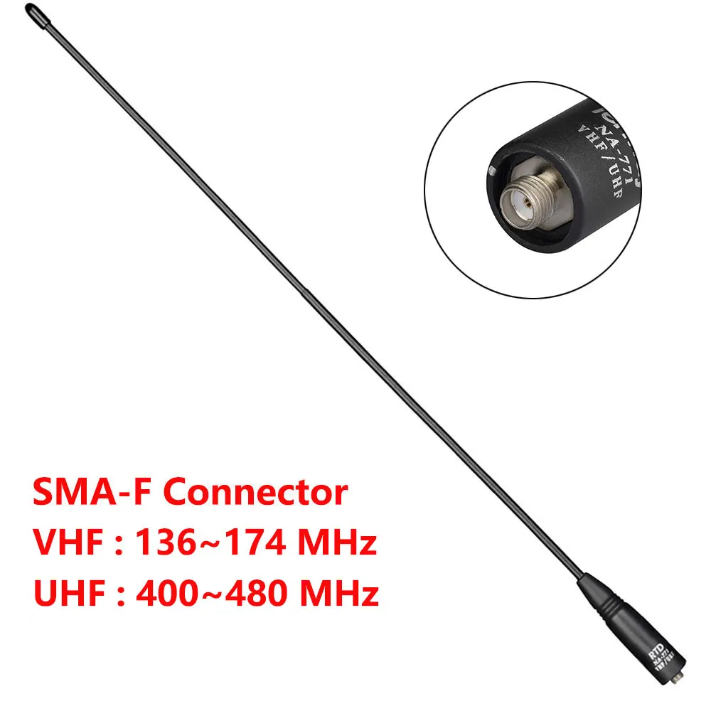 Walkie Talkie Antenna SMA-F RTD NA-771 VHF/UHF 136~174/400~480 Mhz High Gain Antennas For Baofeng UV 5R Quansheng UV K5 K58