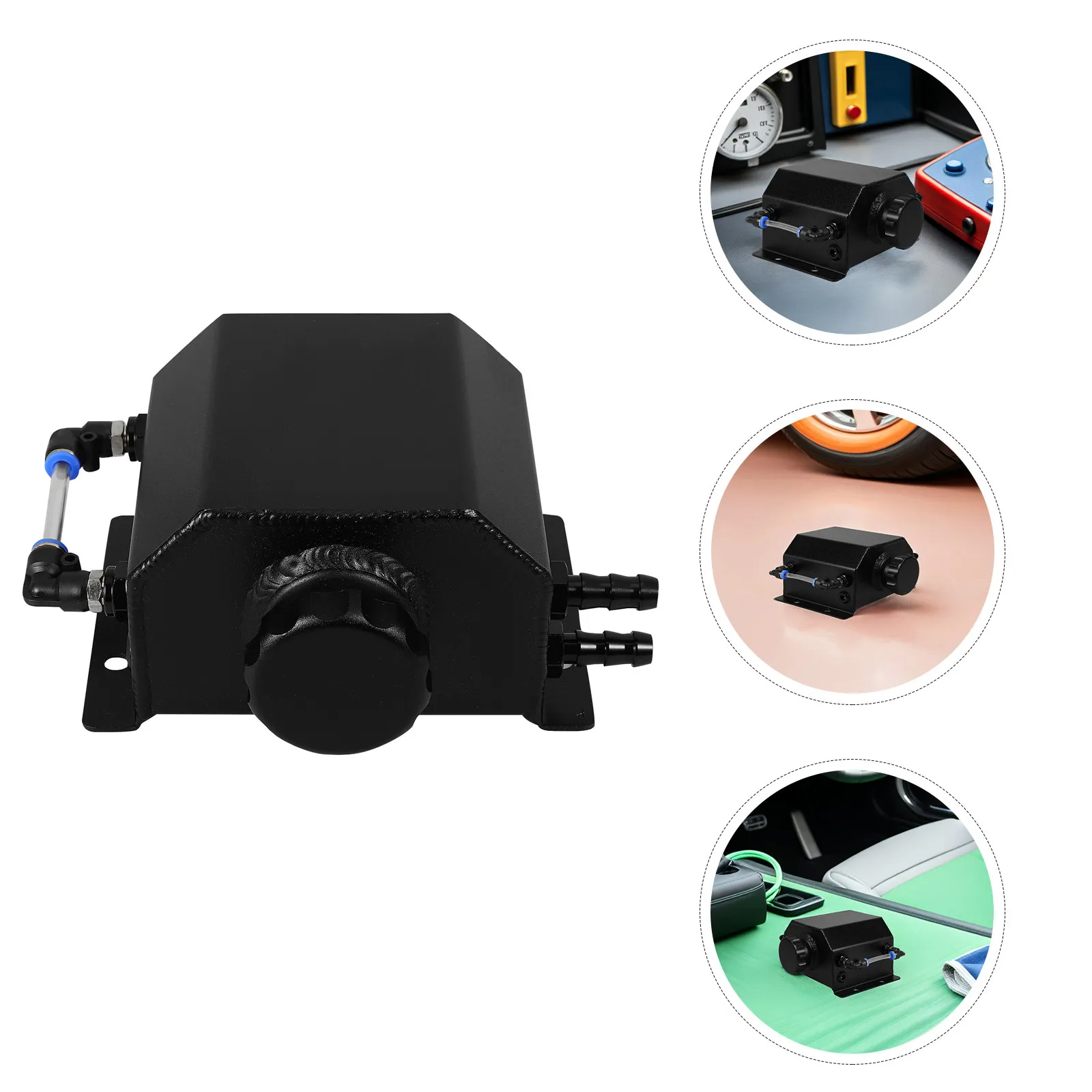 

1 L Aluminum Oil Catch Can Coolant Reservoir Tank Overflow Expansion Tank for Engine Oil Air Separation Radiator Flush Kit