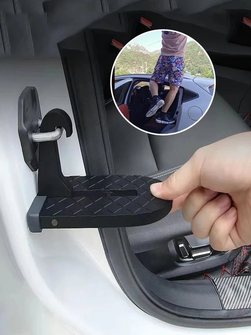 Faltbare Auto Dach Rack Schritt Auto Tür Schritt Latch Haken Hilfs Fuß Pedal Multifunktions Aluminium Legierung Sicherheit Hammer – Detail 8