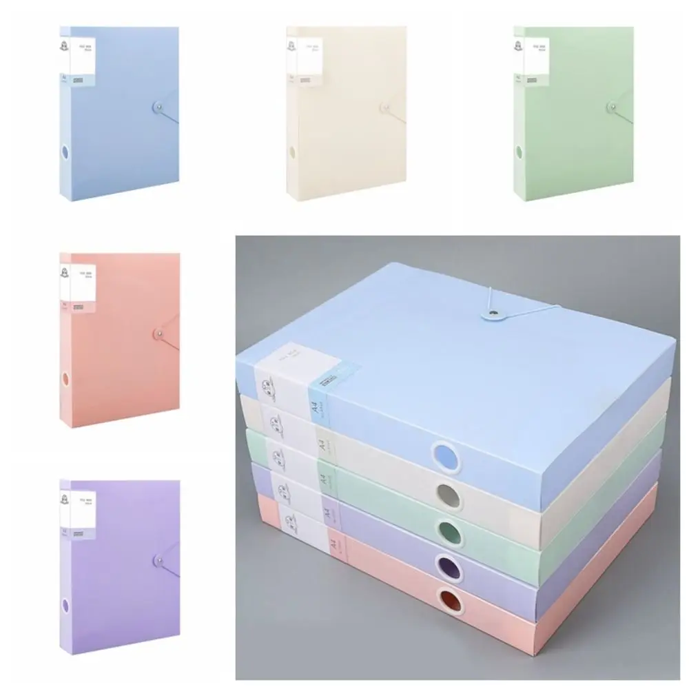 Imagem -04 - Multifuncional a4 File Organizer Box Organizador de Papel Espessado Plástico pp Suprimentos de Escritório Dustproof Morandi Color