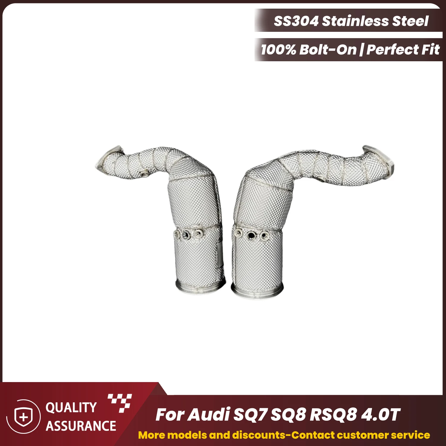 

Easy Installation ECCF Sports Downpipe With Heat Shield For Audi SQ7 SQ8 RSQ8 4.0T High Flow Performance Upgrade