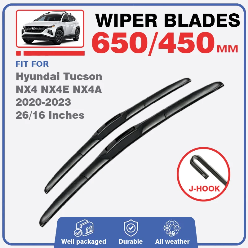 For Hyundai Tucson NX4 NX4E NX4A 2020 2021 2022 2023 Front Windshield Brushes Rubber Wiper Blades Car Accessories Snow Scraping