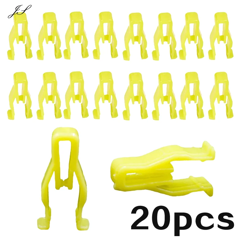 20pcs Auto Instrument U-type Snaps Audio DVD Navigation Panel Buckle Center Console Dashboard Yellow Plastic Clip Car Products