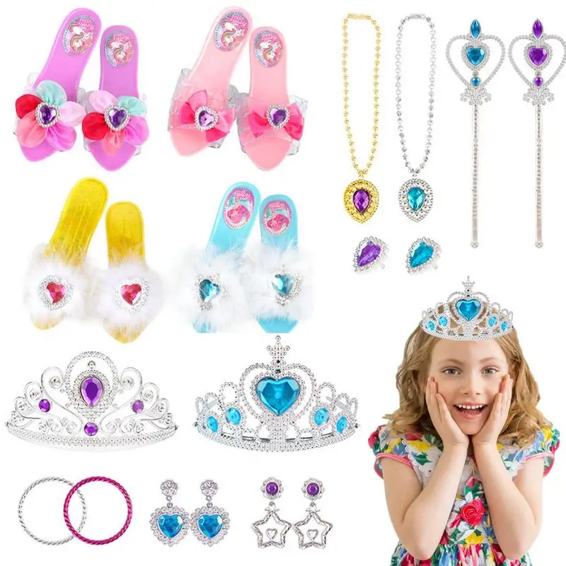 Princess Shoes Play Set Pretend Play Beauty Dresser Table Pretend Play Princess Dressing Table Girls Role Play Shoes Pretend Toy