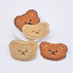 10Pcs 6*4.4cm Cartoon Bear Head Applique for DIY Clothes Hat Shoes Sewing Patches Headwear Hair Loop Clips Decor Accessories