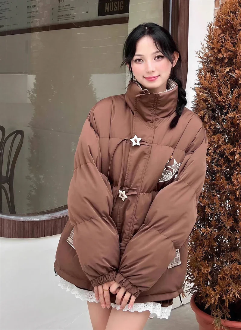 

Парки женские в стиле милитари, зимние парки с флисовой подкладкой, украшенные бриллиантами, на шнурке, с двусторонним регулируемым контрастным кроем, модульные для похудения