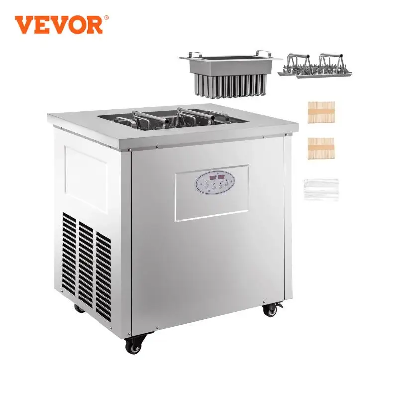 VEVOR 40 Pcs Mold Electric Ice Cream Maker Machine W/ Compressor Fridge Popsicle Machine Stainless Steel Yogurt Milk Commercial