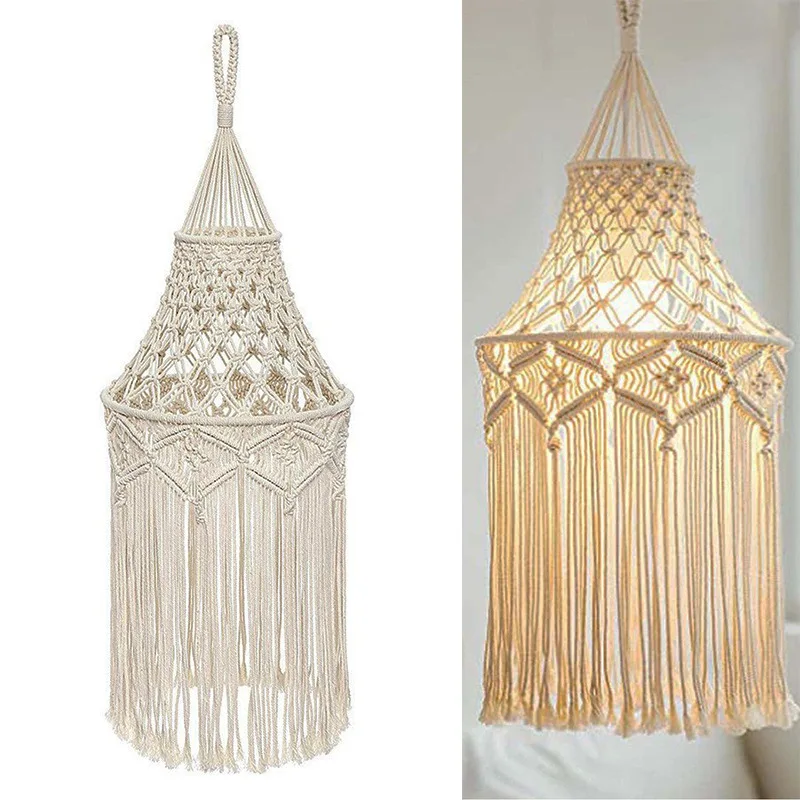 

Bohemian d-woven Chandelier Bedroom Home Decor Lampshades Cross Borders hanging lights abajur para quarto pendant ceiling light