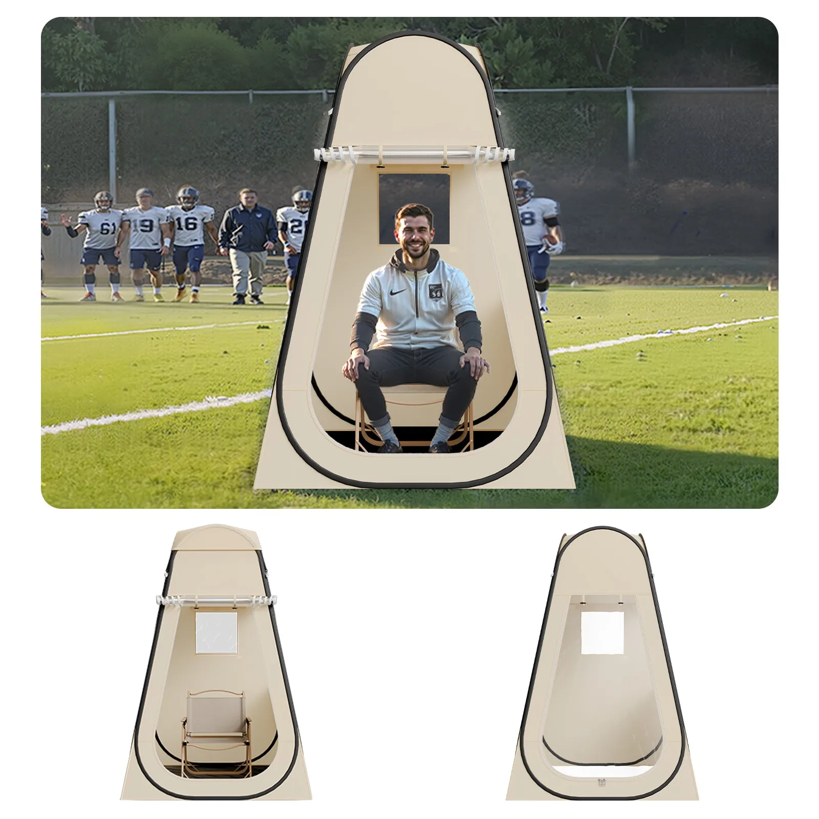 

Portable Pop Up Sports Tent 47x47 Outdoor Instant Canopy Clear Bubble Tent for Camping Hiking Beach Events Lightweight