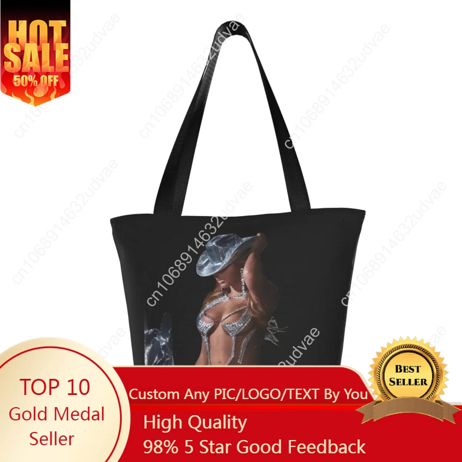 

Beyonce Official Renaissance World Tour Tote Bag For Women Shoulder Bag Zipper Opening Aesthetic Merch Stylish Handbag