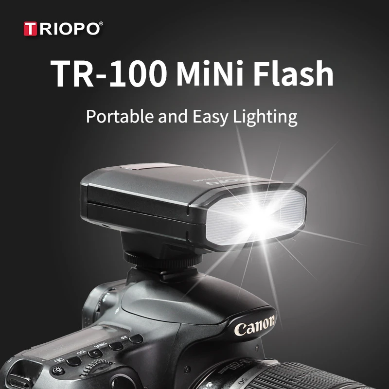 TRIOPO Portable TR100 Camera Flash Multi Level Adjustable Mirrorless Camera Flash DSLR External Light for Canon Nikon Sony Fuji