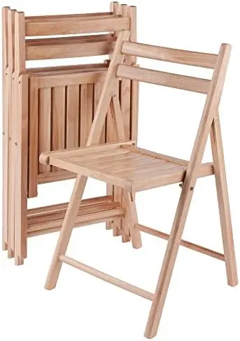 Robin 4-PC Folding Chair Set - Parent,Natural Finish, Set of 4, Wood