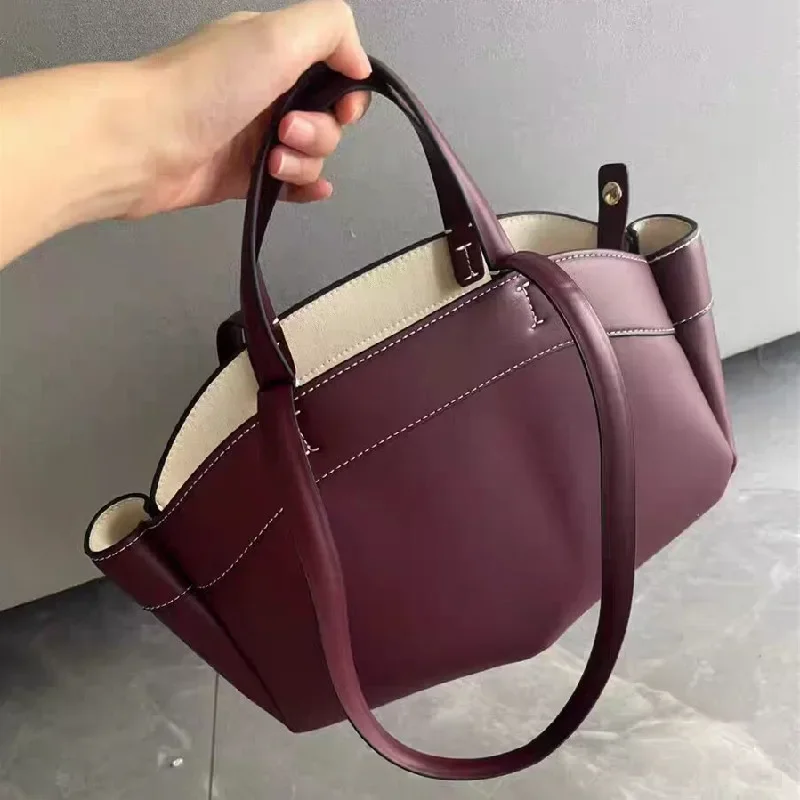 Women Tote Bag Underarm Pouch Large Capacity Pu Leather Shoulder Bag Retro Crossbody Bag Casual Portable Bucket Bags Handbag