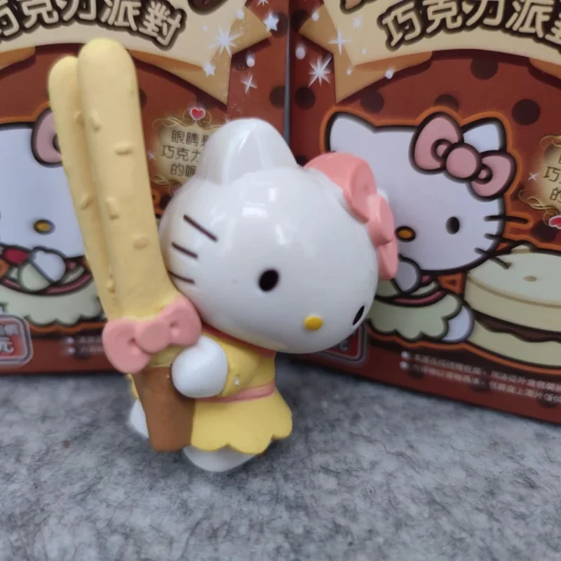 8 teile/satz Sanrio Hallo Kitty Mystery Box Schokoladen kuchen Nachmittags tee Kawaii Action figur süße Puppe Figur Blind Boxen Spielzeug