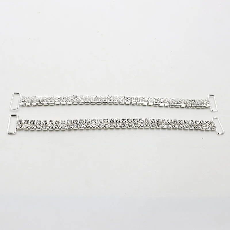 New 10pcs 15 * 165mm Fashionable 2 Drainage Diamond Chain Bikini Connector/flat Chain Reinforced Metal Crystal Bikini Buckle