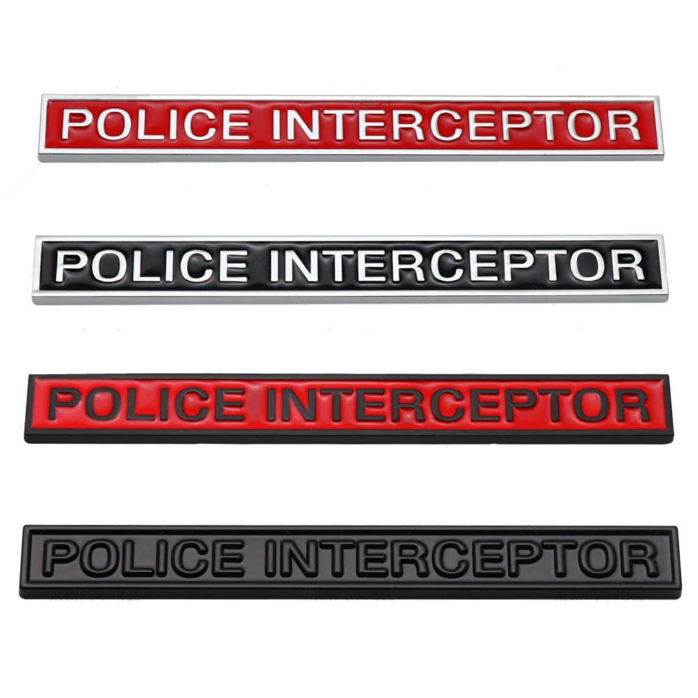 

1x POLICE INTERCEPTOR Emblem Car Body Fender Rear Trunk Lid Tailgate Badge for Ford Explore Crown Victoria Charger Taurus